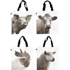 ESSCHERT DESIGN Boodschappentas Volwassen Boerderijdieren - Large