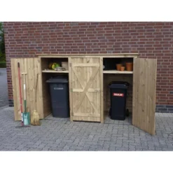 Berging Voor Afvalcontainer Driedelig - 250 × 101 × 161 Cm