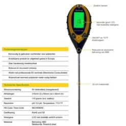 4 In 1 Meter (pH, Licht, Temperatuur En Vocht) -Aanbiedingen Tuin Wens Winkel meetapparatuur 4 in 1 1484056061 4 600