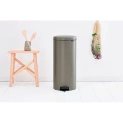 Pedaalemmer NewIcon BRABANTIA - 30 Liter Platinum -Aanbiedingen Tuin Wens Winkel pedaalemmer newicon 30 liter platinum 1608011499 3 600
