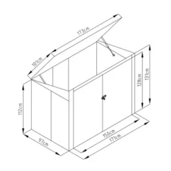 Sinolily Polly B Containerberging - 173 × 101 × 131 Cm - Antraciet -Aanbiedingen Tuin Wens Winkel sinolily afvalbakberging antraciet 1675938347 1 600