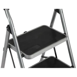 Trapladder Staal KING 4 Brede Treden - Zilver/zwart -Aanbiedingen Tuin Wens Winkel trapladder staal king 4 brede treden 1603977455 2 600